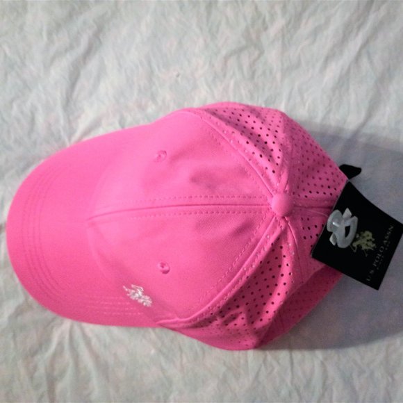U.S. Polo Assn. Women's Pink Adjustable Cap with Embroidered White Logo - Picture 9 of 15